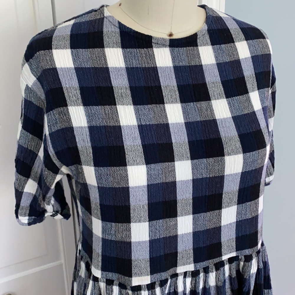 Urban Outfitters Navy Check Dress size XS - Picture 2 of 6